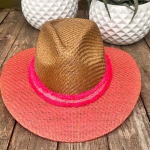 Hat Fedora/Explorer style in brown/pink NWOT
